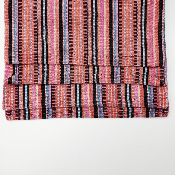 Anthropologie Home Boho Aztec Colorful Textured Stripe Table Linen Placemat Set - Picture 8 of 14
